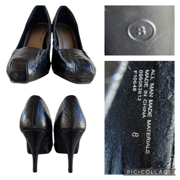 Mossimo Black Faux Animal Skin Stiletto Heels Square Toes Women’s Shoes Size 8 - Picture 7 of 8